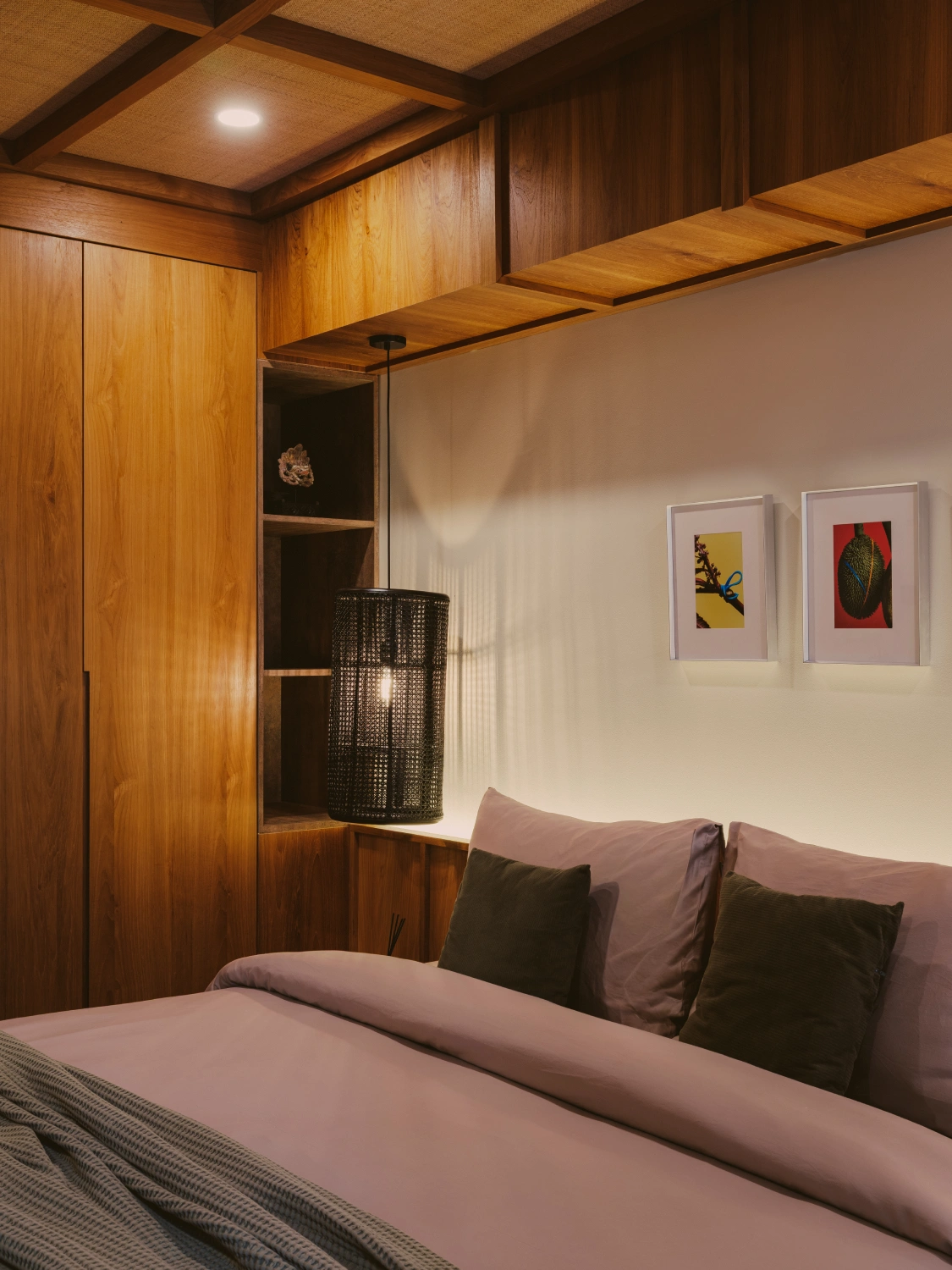 Classic Studio warm bedroom interior and ambient wooden lighting